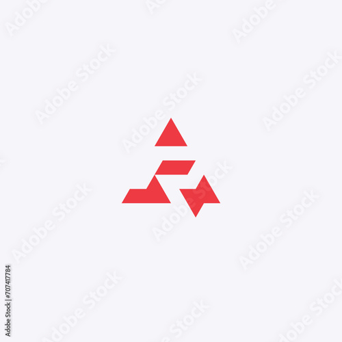 R monogram logo in minimalist geometric style with red color.