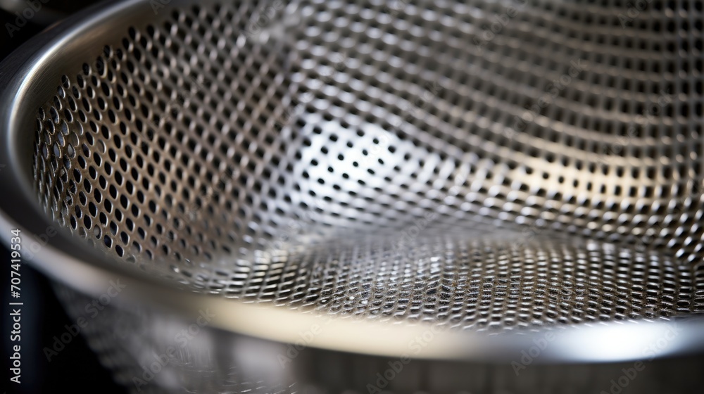 stainless steel colander with fine mesh for straining delicate ingredients generative ai stainless steel colander with fine mesh for straining delicate ingredients generative ai