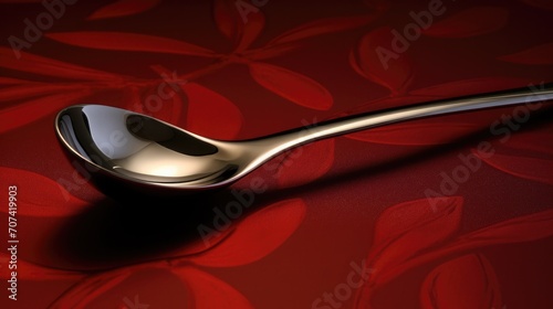 stainless steel ladle with a perfectly curved bowl for easy serving generative ai photo