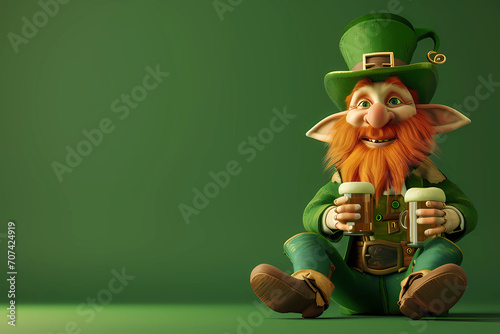 st patricks day leprechaun drinking beer