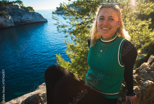 Sunlit Smile: Cliffside at Calanque National Park