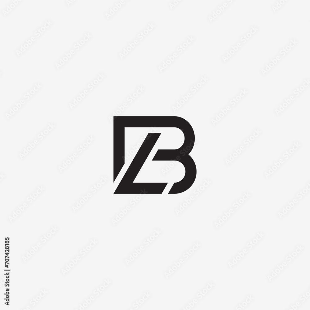 BL or LB monogram elegant logo with black and white. BL or LB monogram elegant logo with black and white.