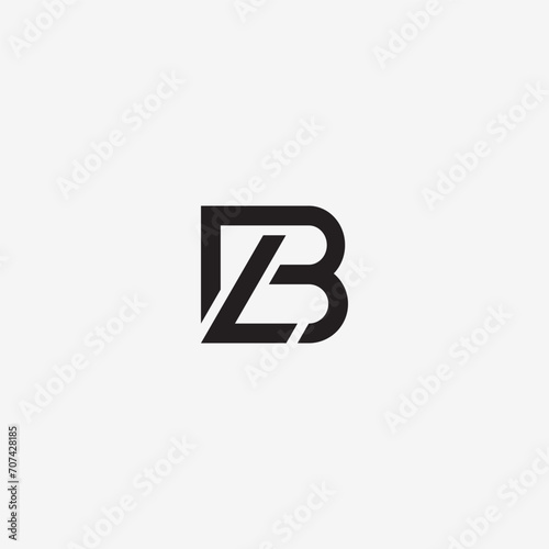 BL or LB monogram elegant logo with black and white.