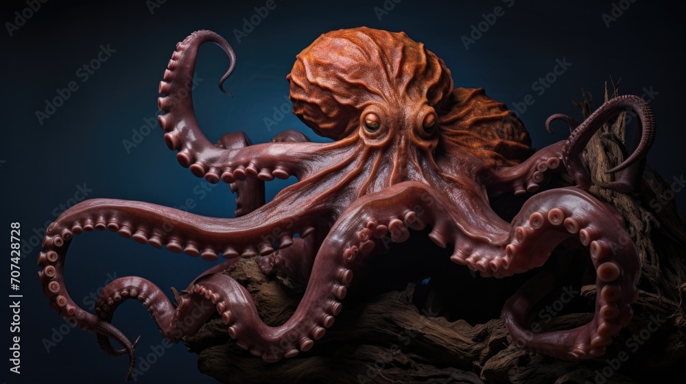 Obraz premium octopus displaying its remarkable intelligence generative ai