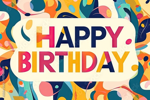 a colorful happy birthday banner Generative AI
