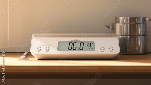 Realistic portrayal of a kitchen scale with a digital display for accurate measurements generative ai photo