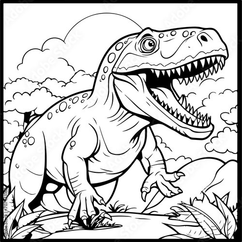 Cartoon tyrannosaurus coloring book © Studio One