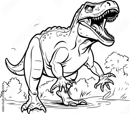 Cartoon tyrannosaurus coloring book © Studio One