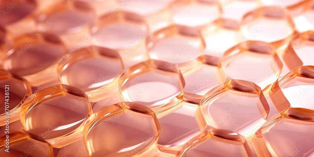 Background with shiny and elegant Hexagonal mesh shape in ping and golden color. generative AI Background with shiny and elegant Hexagonal mesh shape in ping and golden color. generative AI