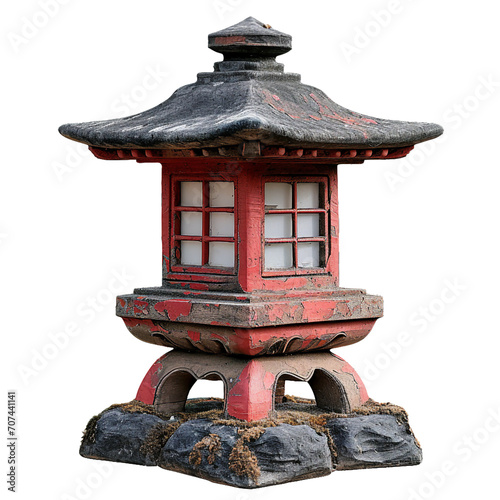 Japanese garden lantern, PNG picture, no background image. photo