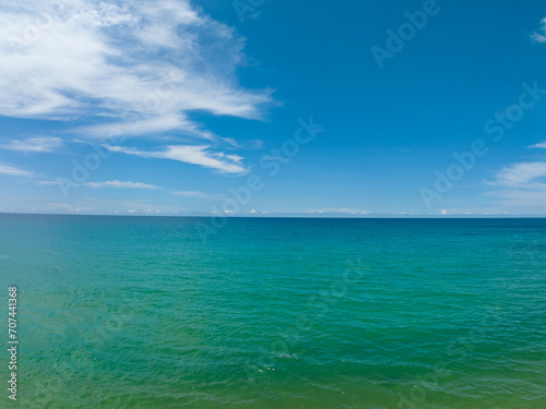 Beautiful sea landscape view at Phuket island Thailand in summer season Amazing sea ocean in good weather day Nature beach background