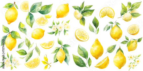 Watercolor lemon clipart for graphic resources  photo