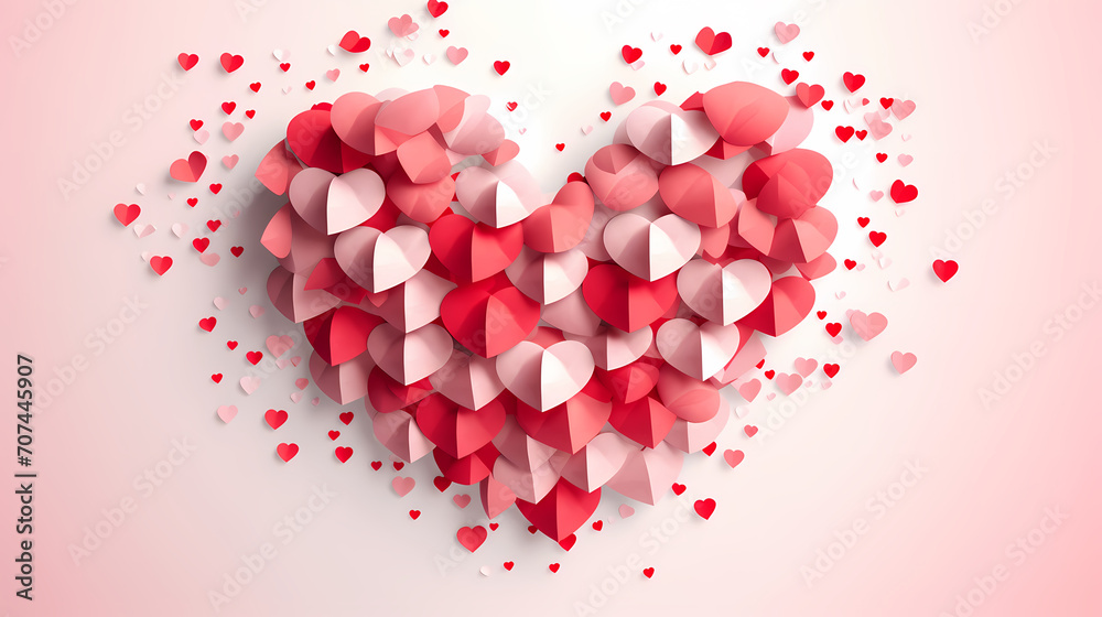 Vibrant Valentine's Day background with red hearts Vibrant Valentine's Day background with red hearts
