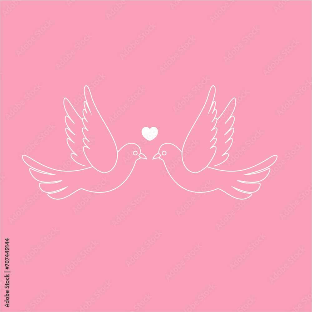 Fototapeta premium dove with heart
