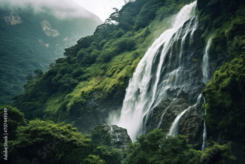 Breathtaking cascading waterfall Ai Generative