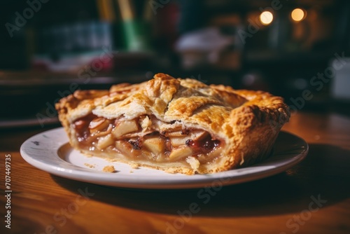 A freshly baked pie with a flaky crust and a gooey filling Ai Generative