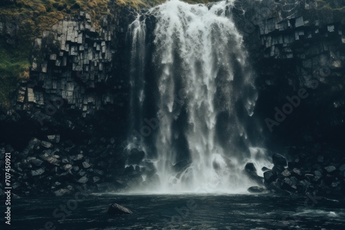 Waterfall with a long exposure effect Ai generative