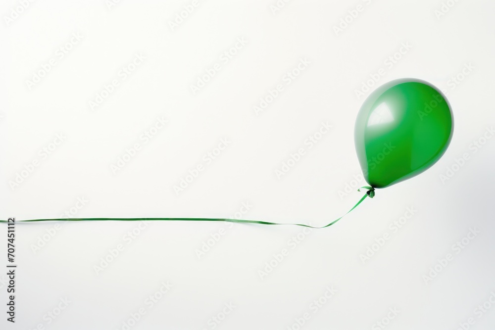 Single green balloon on white background Ai generative Single green balloon on white background Ai generative