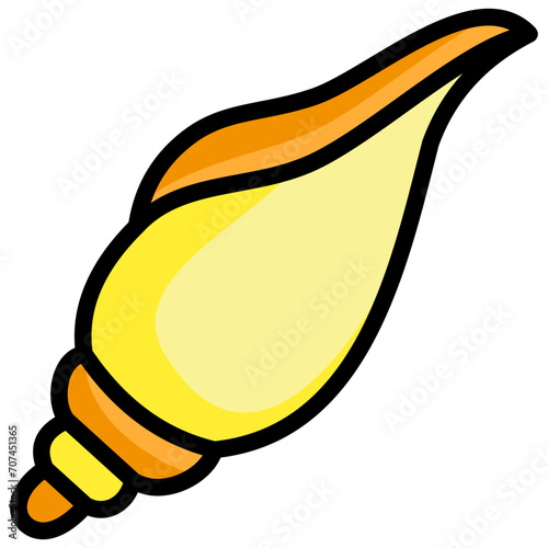 conch icon illustration design with filled outline