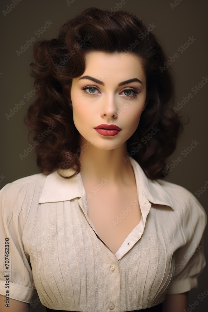 Beautiful woman from 50s Ai Generative Beautiful woman from 50s Ai Generative