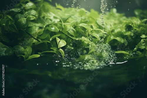 Aquatic plants floating in water Ai Generative