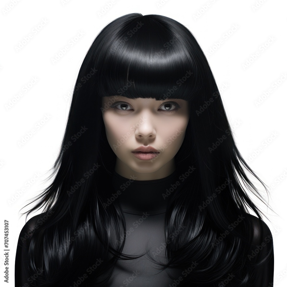 Portrait of a woman with black hair Ai Generative Portrait of a woman with black hair Ai Generative