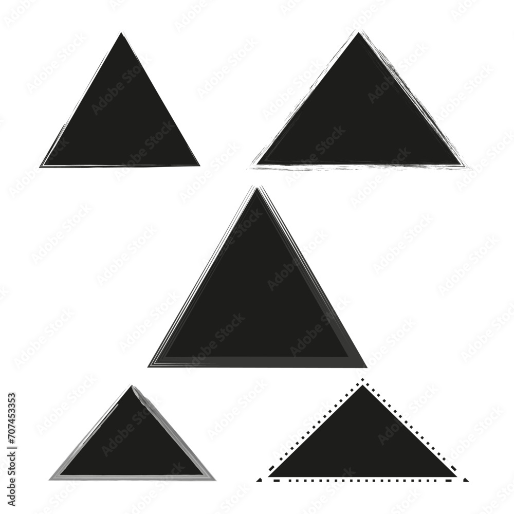 Brush paint ink triangle shaped elements. Vector illustration. EPS 10. Brush paint ink triangle shaped elements. Vector illustration. EPS 10.