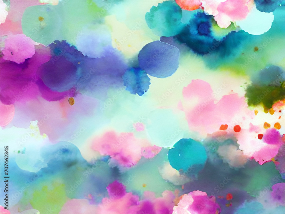 Abstract watercolor hand painted pattern with colorful background