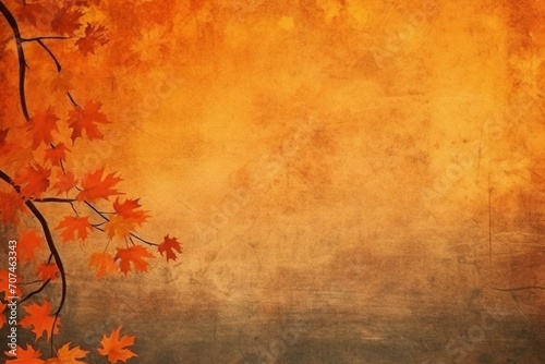 vintage autumn background with orange texture. Generative AI