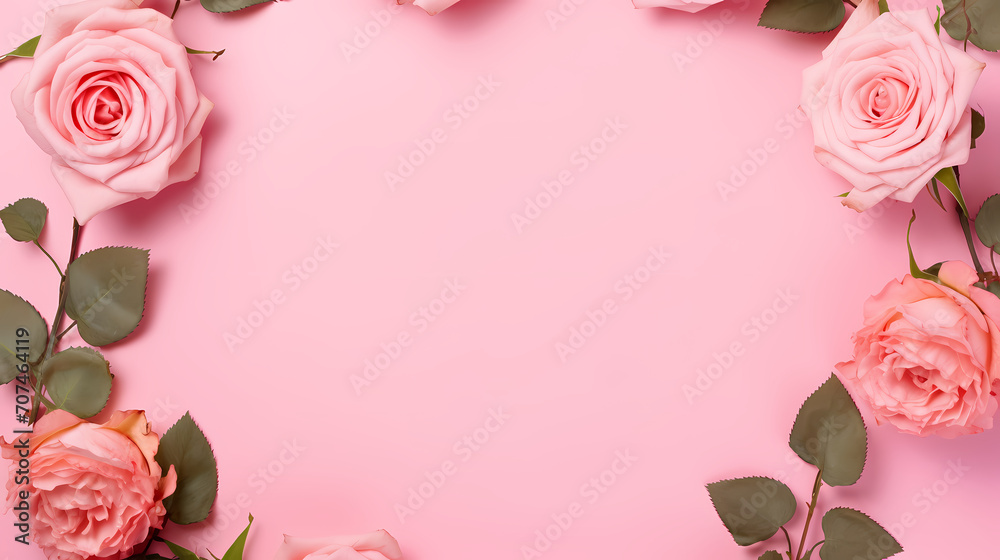 Beautiful pink rose bouquet flowers background isolated on white, symbol of Valentine's Day, wedding, love