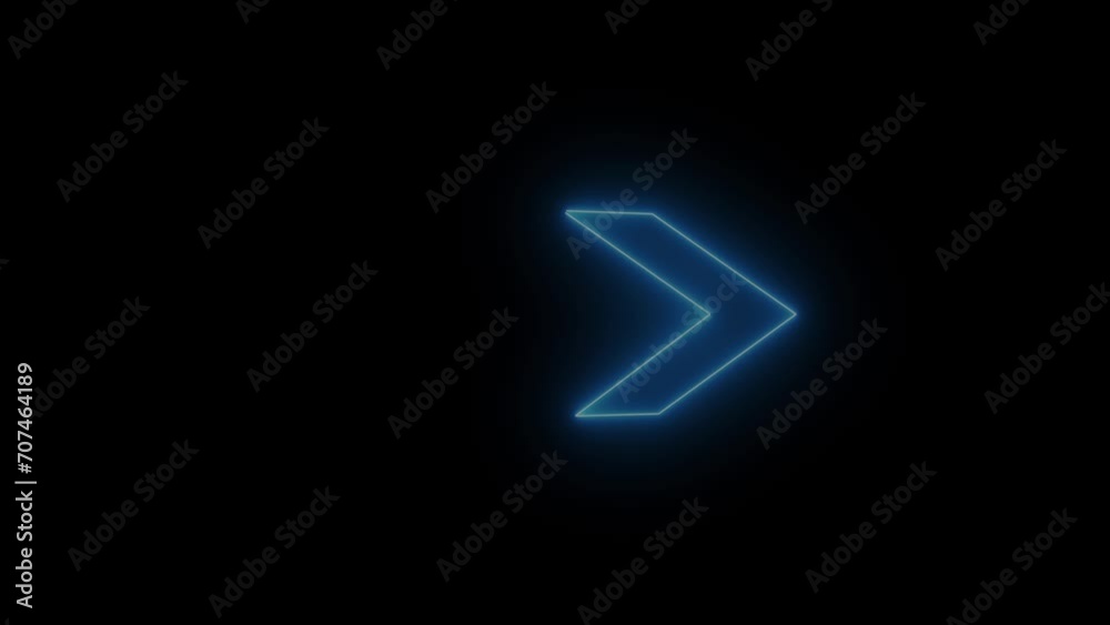 Abstract directional neon arrow icon and signal point animation background Abstract directional neon arrow icon and signal point animation background
