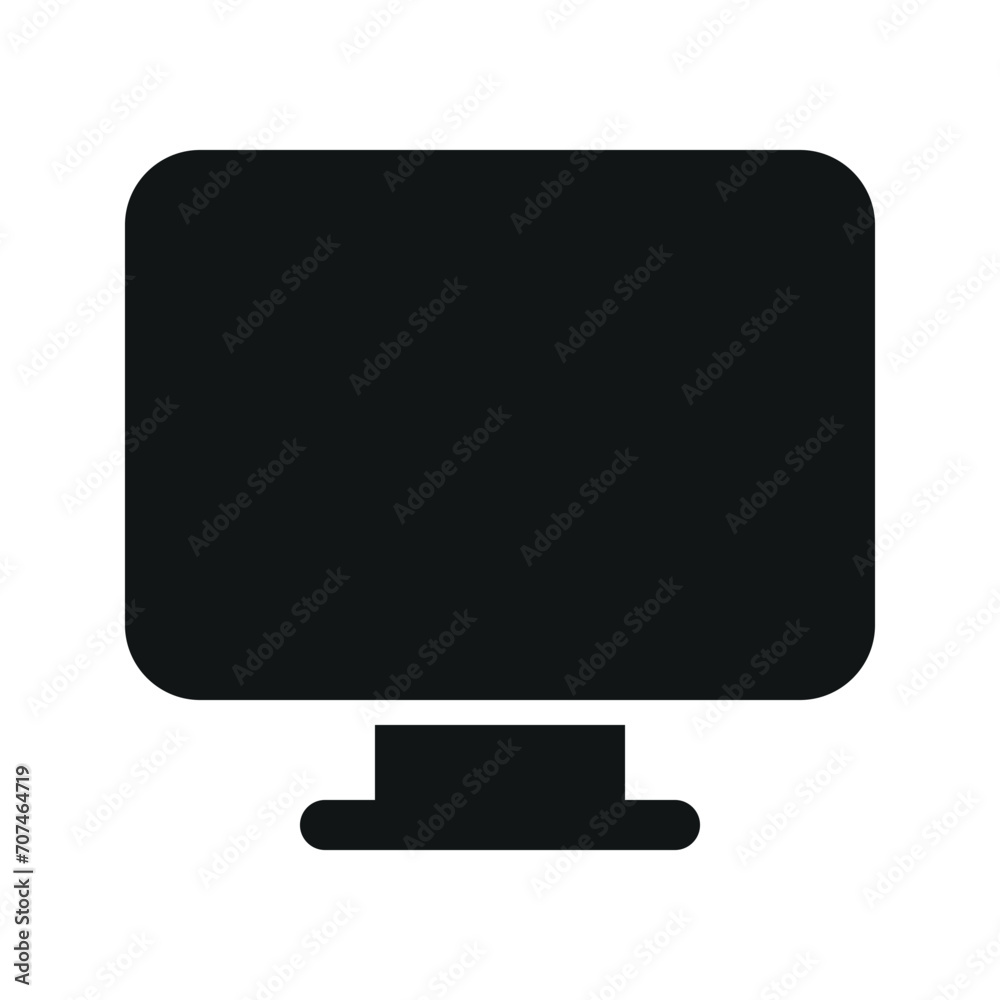 Illustration vector graphic icon of Monitor. Solid Style Icon. Computer And Device Themed Icon. Vector illustration isolated on white background. Perfect for website or application design. Illustration vector graphic icon of Monitor. Solid Style Icon. Computer And Device Themed Icon. Vector illustration isolated on white background. Perfect for website or application design.
