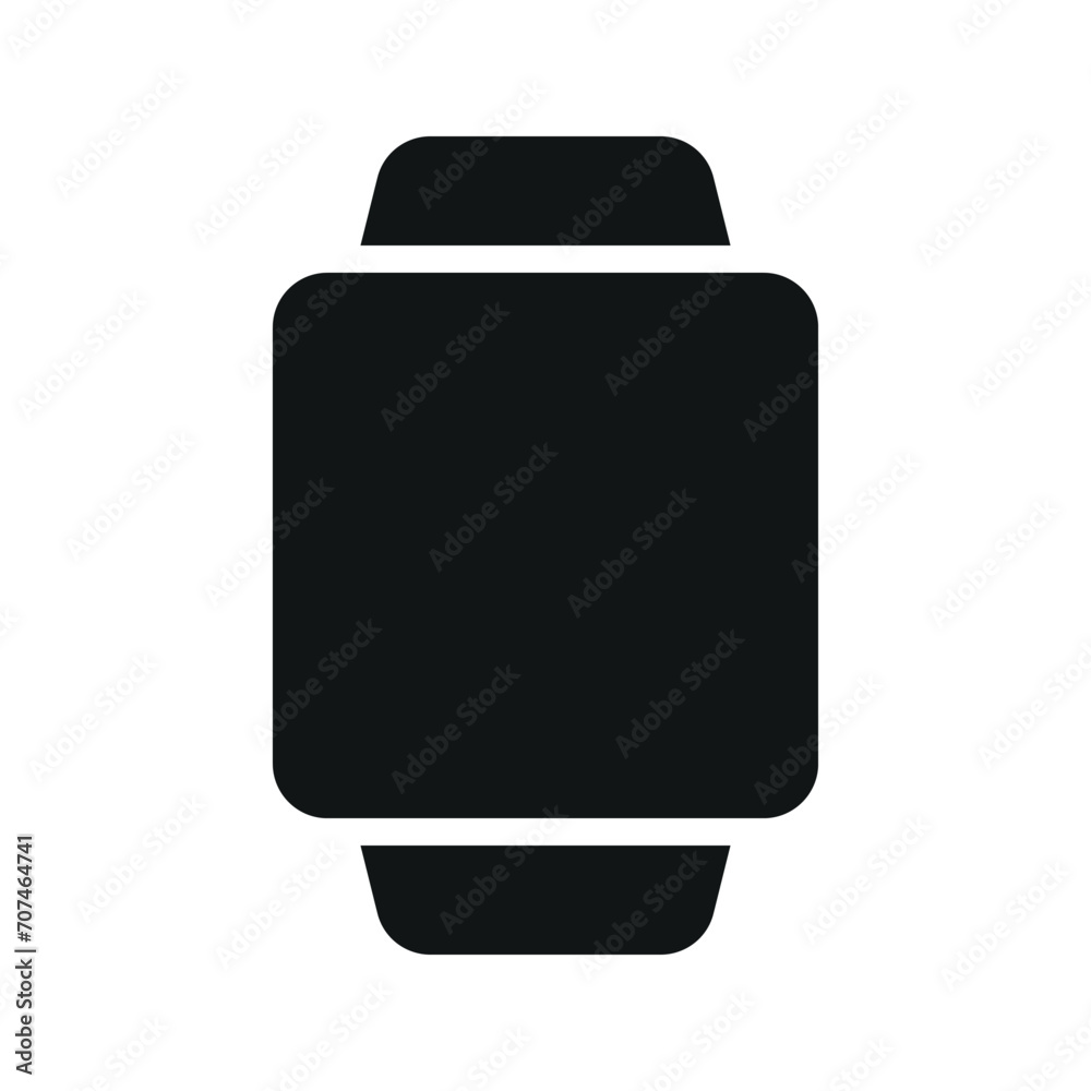 Illustration vector graphic icon of Smart Watch. Solid Style Icon. Computer And Device Themed Icon. Vector illustration isolated on white background. Perfect for website or application design.