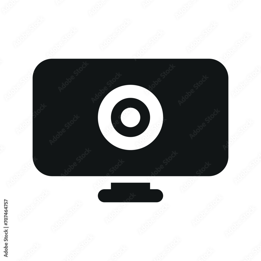 Illustration vector graphic icon of Webcam. Solid Style Icon. Computer And Device Themed Icon. Vector illustration isolated on white background. Perfect for website or application design.