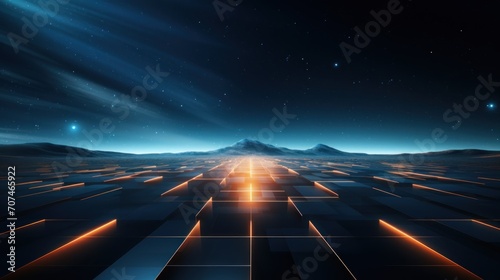  Abstract background that represents the limitless possibilities and horizons of IT technology in the future  pushing the boundaries of innovation