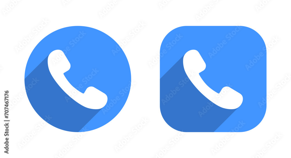 Call button icon vector with long shadow Call button icon vector with long shadow