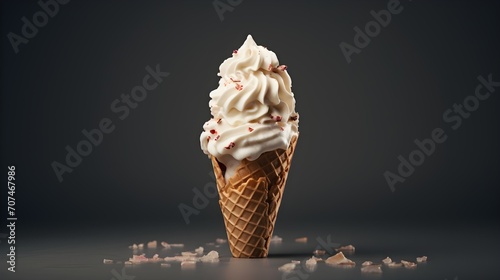 Classic vanilla bean ice cream cone