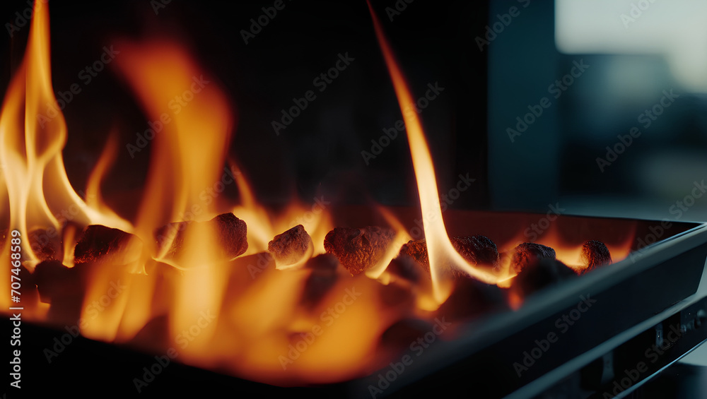 fire in the fireplace fire in the fireplace