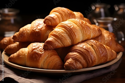 French croissants, golden and flaky