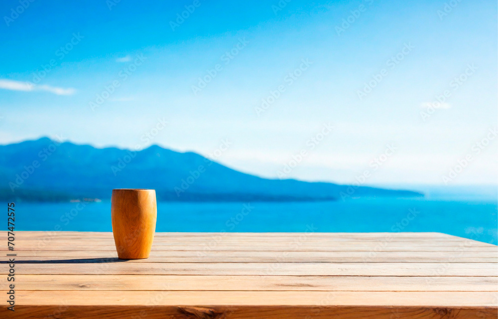 Beachside table with a view of the sea Beachside table with a view of the sea