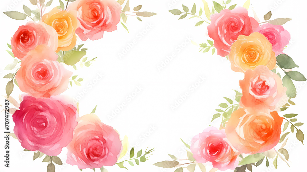 Empty floral frame with copy space for greeting card or invitation design Empty floral frame with copy space for greeting card or invitation design