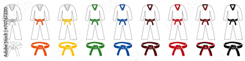 Taekwondo karate martial arts belts progress bundle