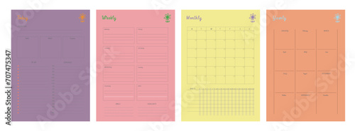 Set of  Daily weekly monthly yearly planner. (Fashion)