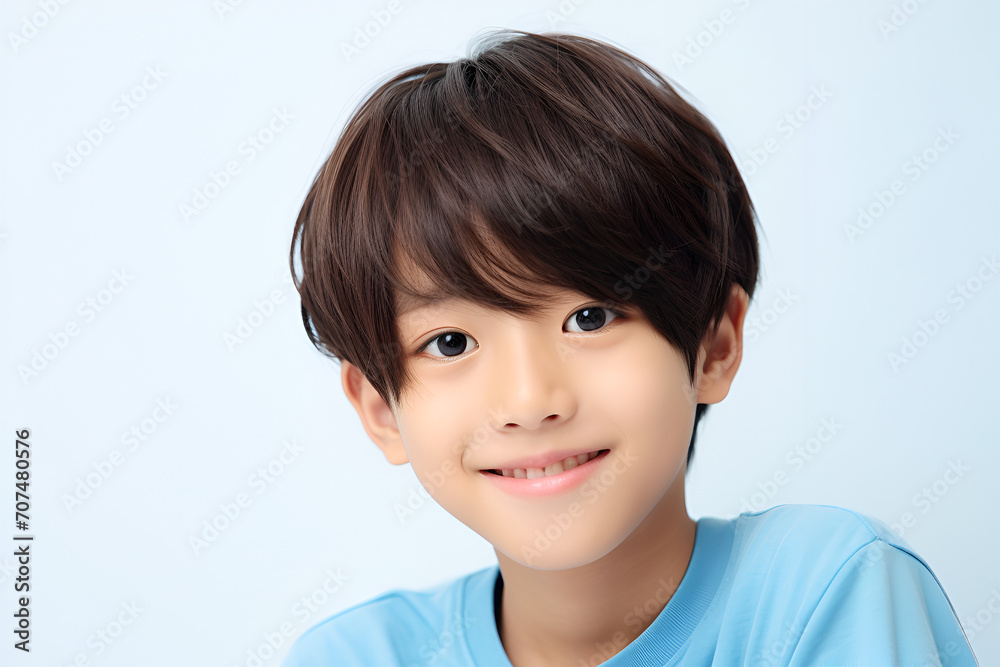Asian little boy smiling and looking at camera isolated on white background. Asian little boy smiling and looking at camera isolated on white background.