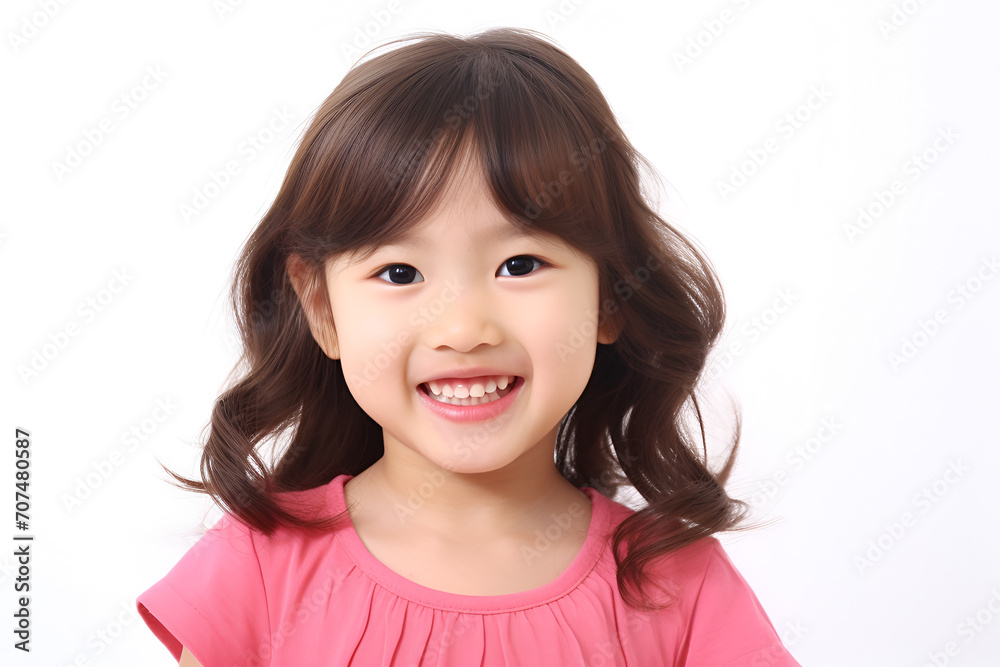 Portrait of asian little girl smiling isolated on white background. Portrait of asian little girl smiling isolated on white background.