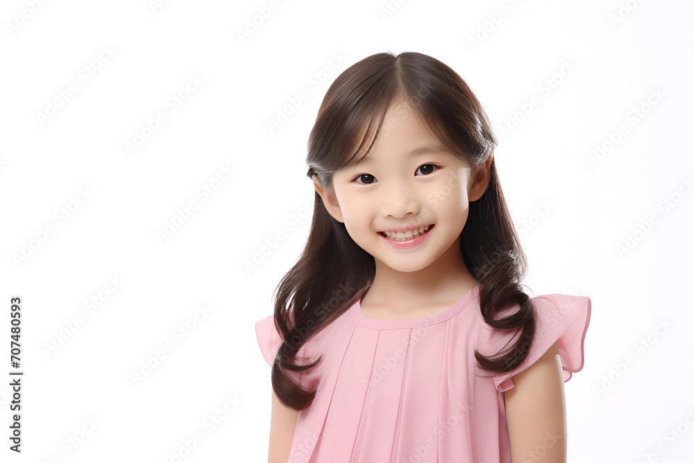 Portrait of asian little girl smiling isolated on white background. Portrait of asian little girl smiling isolated on white background.
