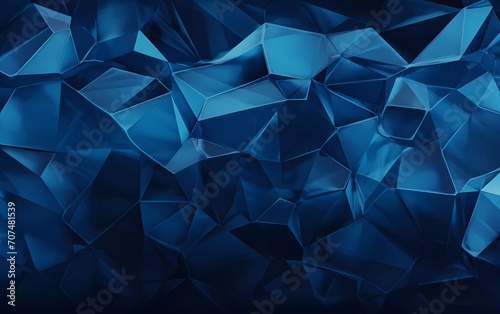 Geometric dark blue ice texture background. generative ai