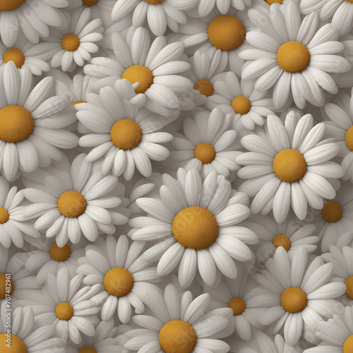 Daisies Delight Floral Pattern Illustration Art Generative AI.