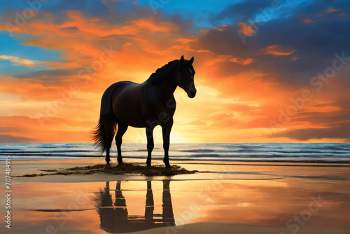 horse on the beach © upali