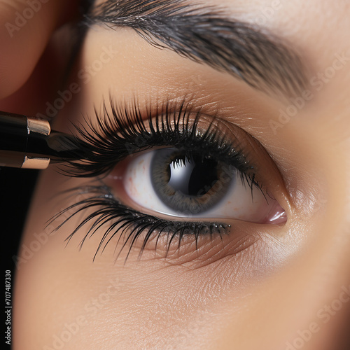 A Close Up, Macro of False Eyelashes Being Applied 
